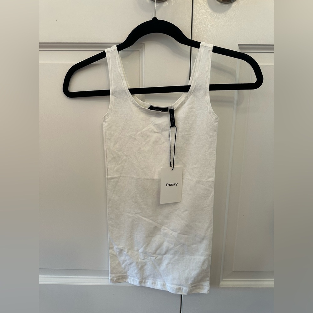 Theory Len tubular tank top White nwt